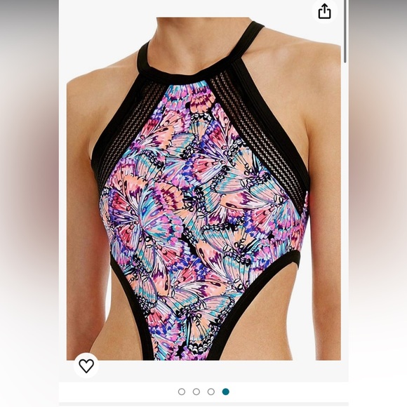 Bodyglove one piece Butterfly Bathingsuit ,high neck zipper back .small - Picture 12 of 14